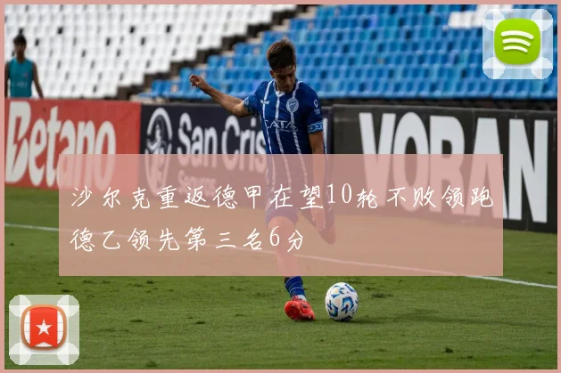 沙尔克重返德甲在望10轮不败领跑德乙领先第三名6分